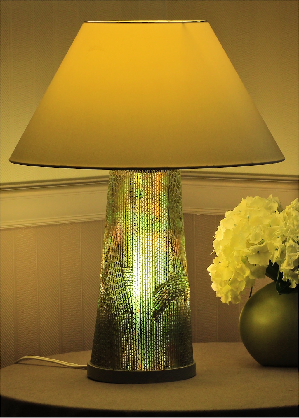 lamp from recycled carboard