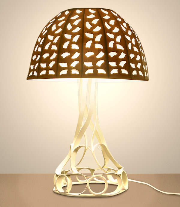 lampe en carton courb